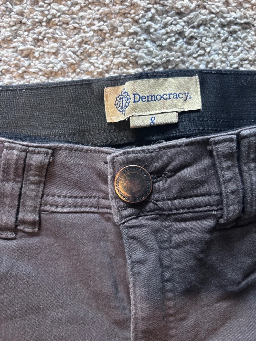 Democracy pants 8 brown chocolate